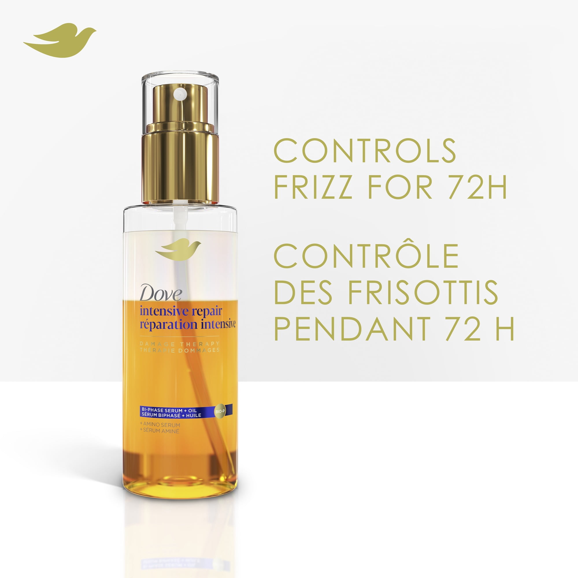 Dove Sérum Biphasé + Huile Réparation Intensive + Sérum Aminé, 115 ml