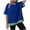Blue, variant on Plebaso Oversized T Shirts for Women Color Block Short Sleeve Tees Casual Crew Neck Loose Womens Shirts