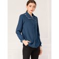 thumbnail image 3 of INSPIRE CHIC Women's Sweet Ruffle Peter Pan Collar Button Up Work Shirts, 3 of 6