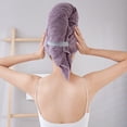 thumbnail image 1 of Home Textile Bath Towel Clearance Hair Towel Hat Absorbing Large Wrap With Elastic Strap Fast Drying Anti Frizz Solid Color Towel Wrap, Home Textile Bath Towel, 1 of 4