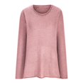 thumbnail image 4 of IROINID Women's Round Neckline Pullover Sweater Solid Color Comfy Mid-Length Long Sleeve Knitting Sweater Tops, 4 of 6
