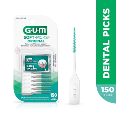 GUM® Soft-Picks Original Pics Interdentaires, Nettoyage entre les Dents, Boîtier de Voyage
