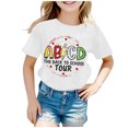 thumbnail image 1 of AWZXDE Hauts pour Filles Enfants Rentrée des Classes T-Shirt Graphique à Manches Courtes Col Rond Lumineux Confortable pour Garçons et Filles, 1 of 4