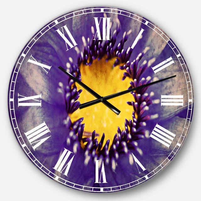 DesignArt Horloge Murale Grand Format Aquarelle Lotus Bleu Gros Plan