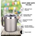 thumbnail image 4 of Volhoply Tasse à Café en Acier Inoxydable Isolée 14oz avec Couvercle en Vrac, Lot de 4, Tasse à Café de Voyage à Double Paroi sous Vide avec Poignée, Tasses Réutilisables Gobelet, Tasses de Camping Gardent au Chaud, Cadeaux de Noël (Gris, 4), 4 of 6