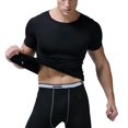 thumbnail image 4 of CAROOTU Hommes Respirant Basket-Ball Entraînement Fitness T-shirt Col Rond Manches Courtes Stretch Tops Nouveau, 4 of 5