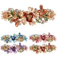 thumbnail image 2 of Women Rhinestone Hair Clip Flower Decor Butterfly Hair Barrette French Barrette, 2 of 10