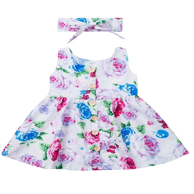 Robe d'Été à Fleurs pour Tout-Petits, Nourrissons, Enfants, Bébés Filles, Princesse, Robes de Fête 0-4 Ans