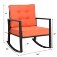 thumbnail image 3 of Gymax Fauteuil Berçant d'Extérieur en Osier pour Patio et Pelouse, Fauteuil Simple en Rotin à Bascule avec Coussin, 3 of 10