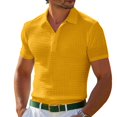 thumbnail image 2 of cfhntfmh V Neck Shirts for Men Slim Short Sleeve Muscle Golf T-Shirts Summer Knitted Collared Soft Buttons down Tees, 2 of 7