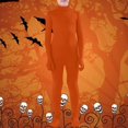 thumbnail image 2 of GDREDA Kids Dancewear Solid Color Spandex Zentai Child Unitard (Orange,M), 2 of 3