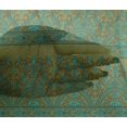 thumbnail image 4 of oneOone Viscose Chiffon Fabric Leaves & Floral Block Printed Fabric 1 Yard 42 Inch Wide, 4 of 4