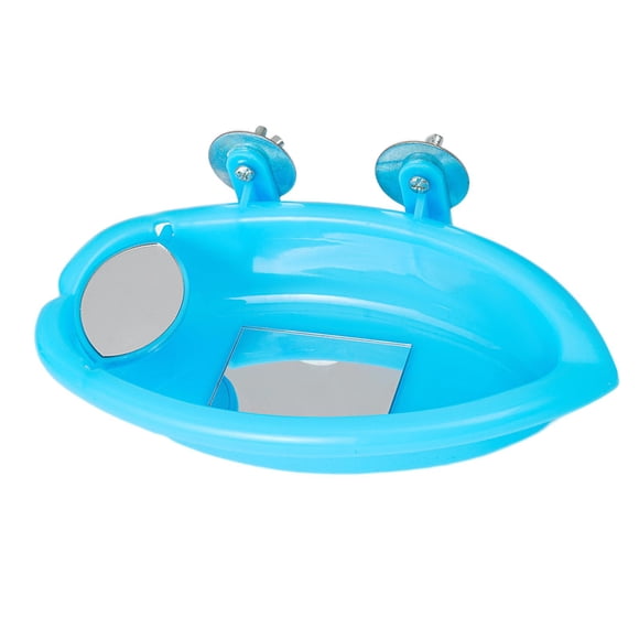 Yinanstore Bird Baths Tub Bath Supplies Multiuse Feeding Bathroom Parrot Cage Hanging Bathing Bowl for Lovebirds Canary Budgie Parakeets Double Mirror