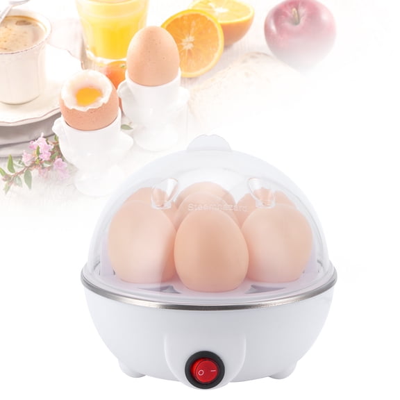 Cuiseur d'Oeufs Électrique Cuiseur Ménager Cuiseur Vapeur Pocher Blanc Mini Cuiseur d'Oeufs Électrique Four Cuiseur Machine à Vapeur