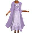 thumbnail image 1 of Vente de Liquidation Robe Deux Pièces Ample à Imprimé pour Femme Grande Taille, Manches 3/4, Col Rond, Jupe, 1 of 6