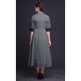 thumbnail image 3 of Bimba Geometric Button Down Dress Print Mandarin Collar Roll Up Sleeves Shirt Dress-Medium, 3 of 5