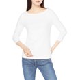 thumbnail image 1 of walmart Essentials Womens 3/4 Sleeve Boatneck T-Shirt, 1 of 8