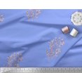 thumbnail image 2 of Soimoi Blue Crepe Silk Fabric Artistic Leaves Printed Fabric 1 Yard 42 Inch Wide, 2 of 3