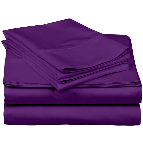 400 Thread Count 4 Piece Quality Sheet Set 21 Inch Deep Pocket 100% Egyptian Cotton Solid Pattern