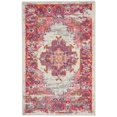 thumbnail image 1 of homeroots home decor 385319 2’ x 3' Ivory and Fuchsia Distressed Scatter Rug, 1 of 1