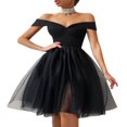 thumbnail image 1 of Women Layered Tulle Dress A Line High Waist Sexy Cocktail Prom Party Evening Maxi Gown, 1 of 5