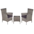 thumbnail image 1 of vidaXL 3 Piece Bistro Set Poly Rattan Grey, 1 of 5