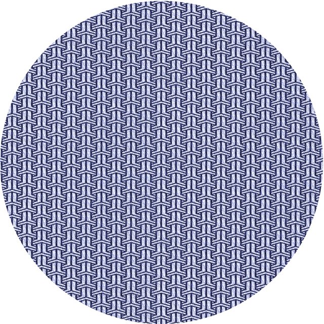 Ahgly Company Tapis d'Intérieur Ronds Transitionnels Bleus Lavables à la Machine, 6 Pieds Rond