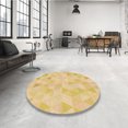 thumbnail image 4 of Ahgly Company Tapis de Zone Rond d'Intérieur Lavable à la Machine, Style Transitionnel, Jaune, 8 Pieds Rond, 4 of 7