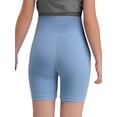 thumbnail image 2 of Doomiva Girls Athletic Swim Shorts Solid Color Shorts Sport Cheer Workout Running Light Blue 150, 2 of 5