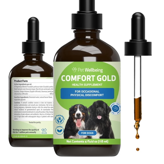 Pet Wellbeing Comfort Gold for Dogs - Supports Canine Physical Comfort, Healthy Circulation, Corydalis, Turmeric - Veterinarian-Formulated