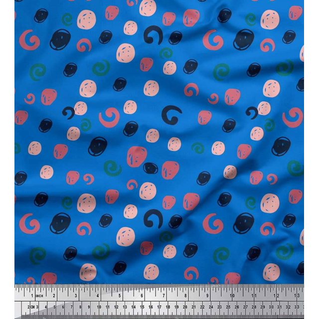 Soimoi Georgette Viscose Fabric Brush Stroke Abstract Print Fabric by Yard 42 Inch Wide