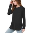 thumbnail image 1 of Plebaso Girls Long Sleeve Shirts Crewneck Casual Tops Kids Solid Color Loose Blouses for Spring Summer, 1 of 7