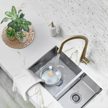 Stylish Undermount 28" Stainless Steel Double Bowl 60/40 Kitchen Sink with Grids S-403