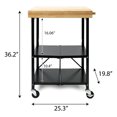 thumbnail image 2 of Origami Folding Kitchen Cart on Wheels | for Chefs Outdoor Coffee Wine and Food, Microwave Cart, Kitchen Island on Wheels, Rolling Cart, Kitchen Appliance & Utility Cart | Black with Wood -RBT-03, 2 of 12