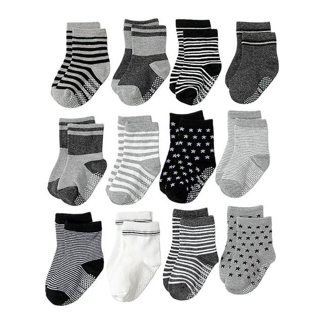 dmqupv Ruffle Socks 12PC Children Socks Comfortable Soft Fashion Cute Cartoon Children Floor Socks E,Size for 1-3 Years