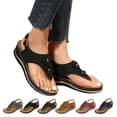 thumbnail image 2 of Kcodviy Ergonomic Design Wedge Toe Jeweled Sandals for Women Post Sandals Mitigate Foot Lace Up Sandals for Women Fatigue Comfortable and Functional Furry Sandals Women Shoes, 2 of 7