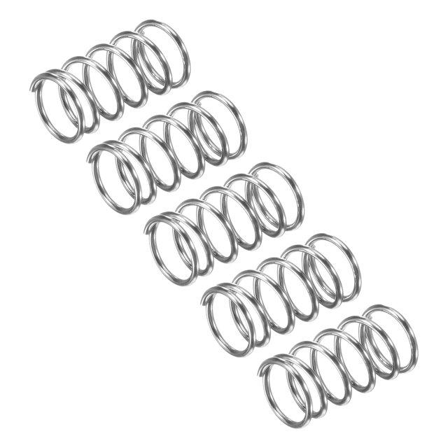 Unique Bargains Compression Spring, 5 Pack 304 Stainless Steel, 8mm OD, 0.8mm Wire, 15mm Length