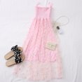 thumbnail image 4 of PENGXIANG Daisy Robe en Maille Imprimé Fleur Deux Couches Spaghetti Sangle Vacances Midi Robe Plage Vestidos Été, 4 of 5