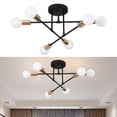 thumbnail image 1 of Ceiling Semi Flush Mount Ceiling Light 6-Light Pendant Lighting Ceiling Light Black Gold 1, 1 of 8