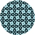 thumbnail image 1 of Ahgly Company Tapis d'Intérieur Lavable en Machine Carré Transitionnel Bleu Lagon, 3 Pieds Carré, 1 of 7
