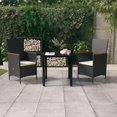 thumbnail image 1 of vidaXL 3 Piece Garden Dining Set with Cushions Black, 1 of 5