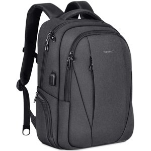Tigernu Travel Laptop Backpack Business Slim Anti-theft Backpacks with USB Charging Port Water Resistant College School Computer Bag for Men Women Fit Under 15.6 inch Notebook/Macbook,Black