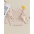 thumbnail image 4 of Gupgi Toddler Girl Sweaters 3M 6M 9M 12M 18M 2Y 3Y Baby Ruffle Long Sleeve Solid Color Knit Pullover Fall Winter Loose Tops, 4 of 9