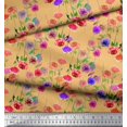 thumbnail image 2 of Soimoi Tissu en Voile de Coton Feuilles & Roses Imprimé Floral Tissu au Mètre 56 Pouces de Large, 2 of 3