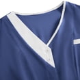 thumbnail image 4 of Craaazy Plus Size Women's Solid Color Nursing Scrub T-shirts with Contrast V-Neck and Multi Pockets for Medical Work Gift, 4 of 6