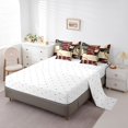 thumbnail image 3 of YST Ensemble de Literie Géométrique Moderne 7 Pcs Rouge Brun Noir Rayures Ensemble de Couette Taille Simple Cercles Rétro Tourbillons Décoration de Chambre Texture Abstraite Art Coloré pour Enfants Adultes, 3 of 5