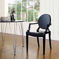 thumbnail image 3 of Heavenly Collections Modern Acrylic Dining Armchair, Set of 2, Black, Ghost Style, 3 of 9