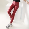 thumbnail image 2 of Leggings en Similicuir Extensible Uni pour Filles - Polyester-Spandex, Collants de Danse/course - 2-12 Ans, Lavage à la Machine, 2 of 4