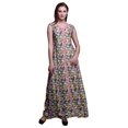 thumbnail image 1 of Bimba Robe Longue Florale pour Femme, Fête, Col en V, Fente avant, Sans Manches, Maxi - X-Grand, 1 of 5