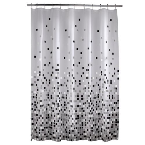 Mainstays Matrix PEVA Shower Curtain, 70" x 72", Black